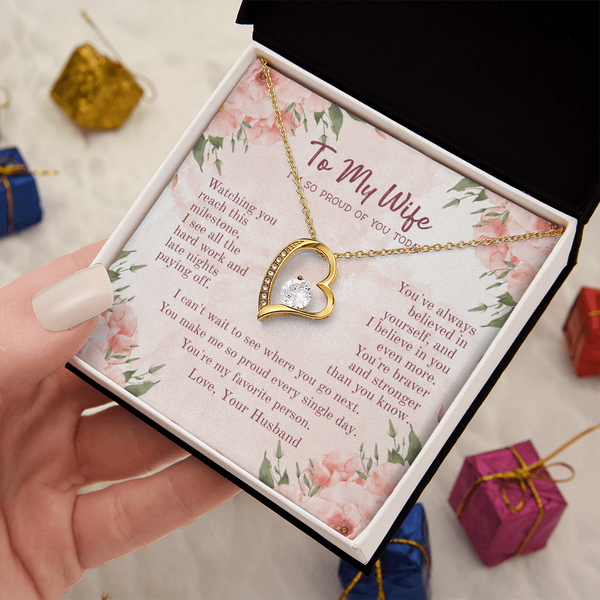 Cherished Forever Love Necklace – Heartfelt Gift for Wife with Message Card