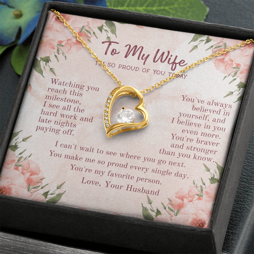 Cherished Forever Love Necklace – Heartfelt Gift for Wife with Message Card