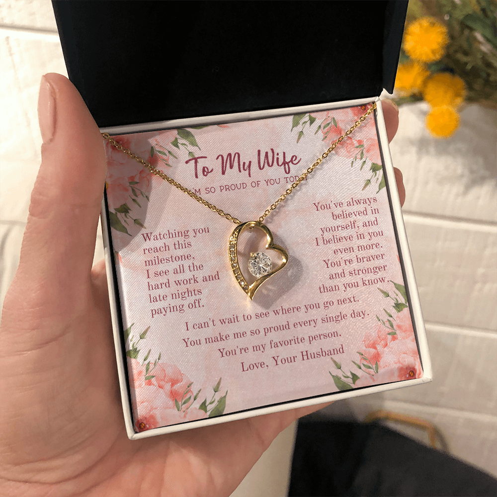 Cherished Forever Love Necklace – Heartfelt Gift for Wife with Message Card