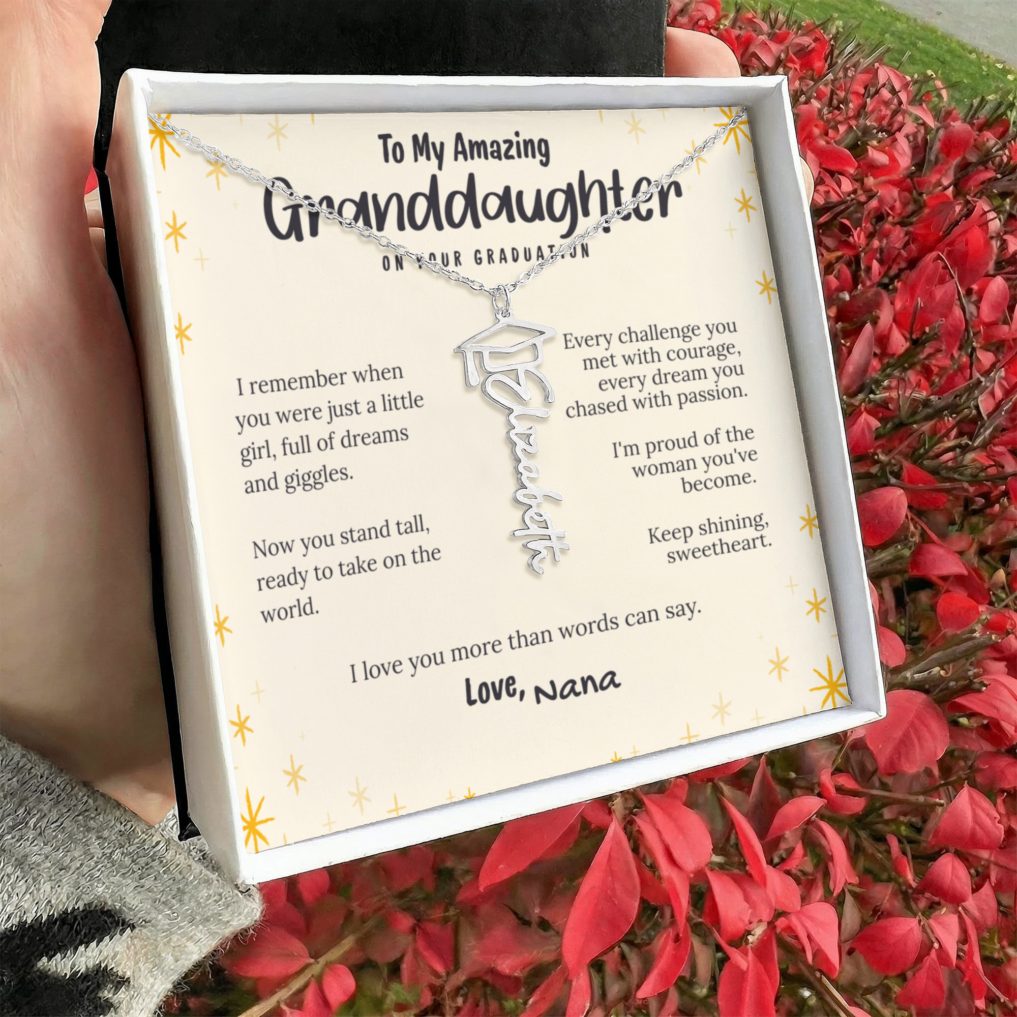 Cherished Graduation Gift for Granddaughter – Personalized Necklace wi –  Kendall's Collection