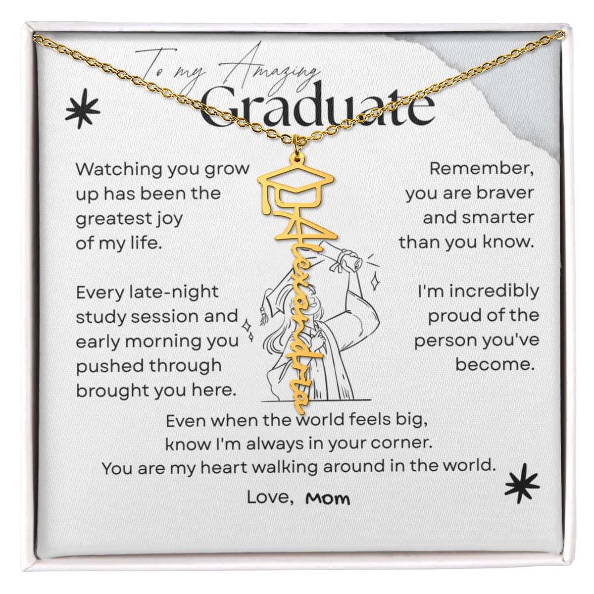 Heartfelt Graduation Gift for Daughter – Personalized Graduation Necklace