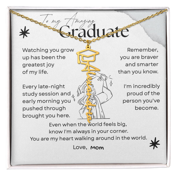 Heartfelt Graduation Gift for Daughter – Personalized Graduation Necklace