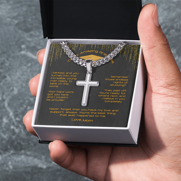 To My Incredible Son on Your Graduation - Personalized Cross Necklace