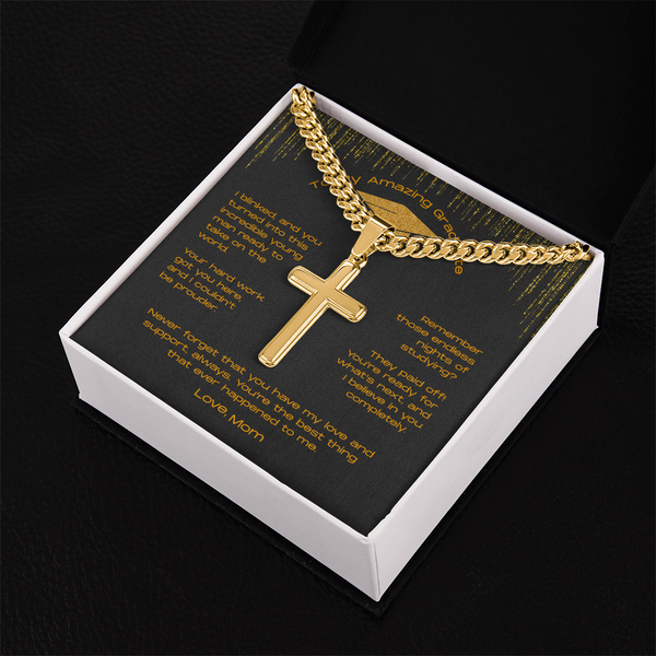 To My Incredible Son on Your Graduation - Personalized Cross Necklace