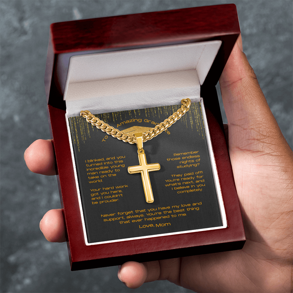 To My Incredible Son on Your Graduation - Personalized Cross Necklace