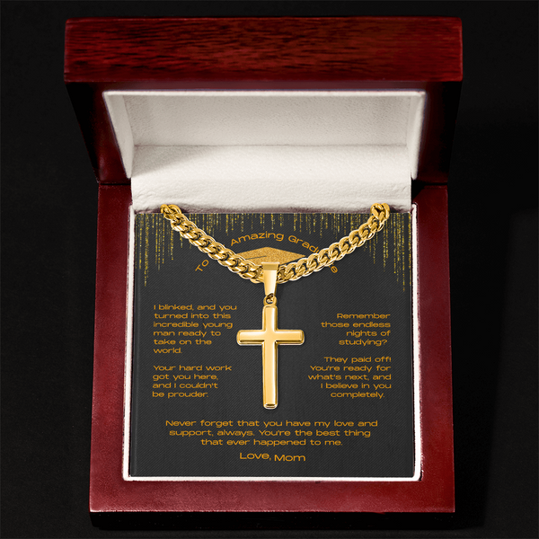 To My Incredible Son on Your Graduation - Personalized Cross Necklace