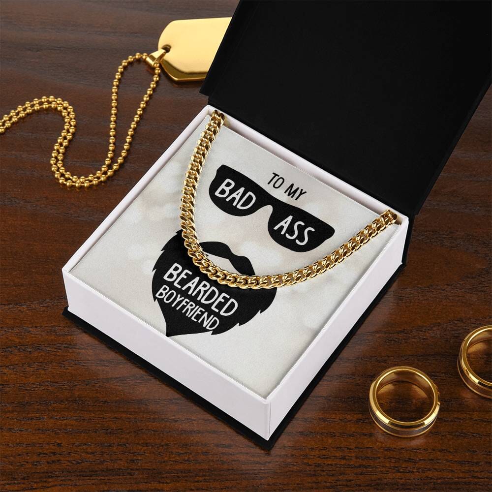 Bold Love, Timeless Style: The Bearded Hero's Cuban Link Chain Jewelry/Cubanlink ShineOn Fulfillment 