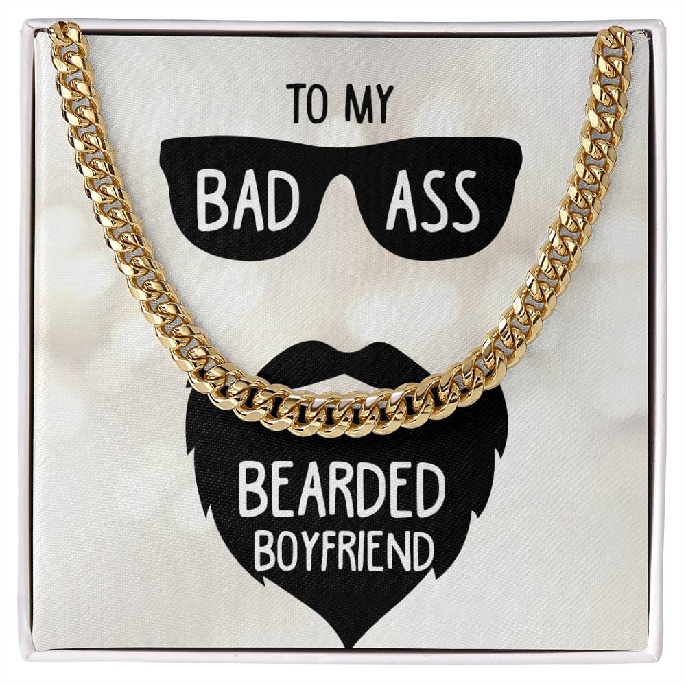 Bold Love, Timeless Style: The Bearded Hero's Cuban Link Chain Jewelry/Cubanlink ShineOn Fulfillment 