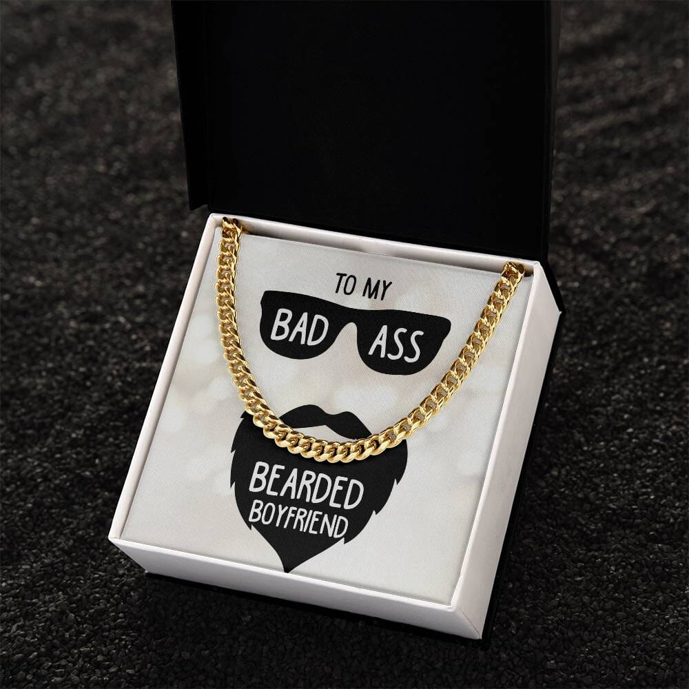 Bold Love, Timeless Style: The Bearded Hero's Cuban Link Chain Jewelry/Cubanlink ShineOn Fulfillment 