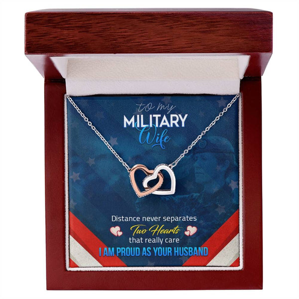 Brave Hearts United: The Military Wife's Eternal Love Necklace Jewelry/InterlockingHearts ShineOn Fulfillment 