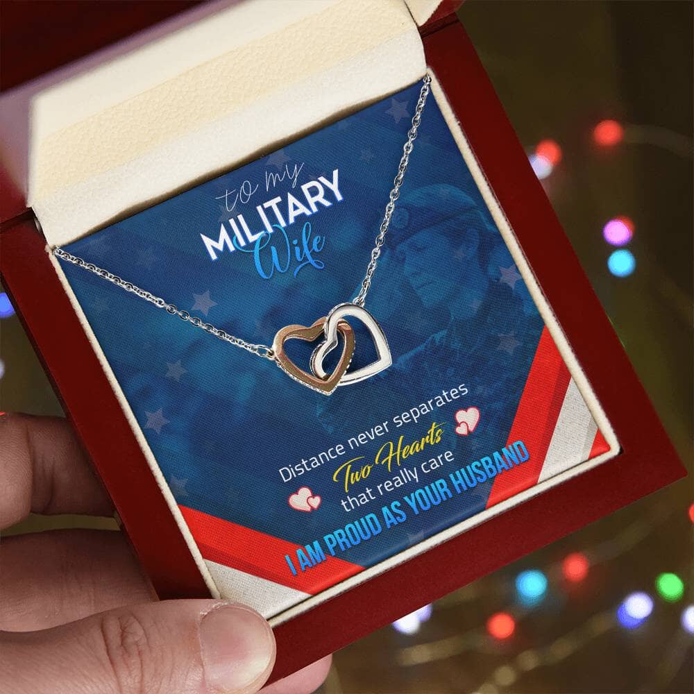 Brave Hearts United: The Military Wife's Eternal Love Necklace Jewelry/InterlockingHearts ShineOn Fulfillment 