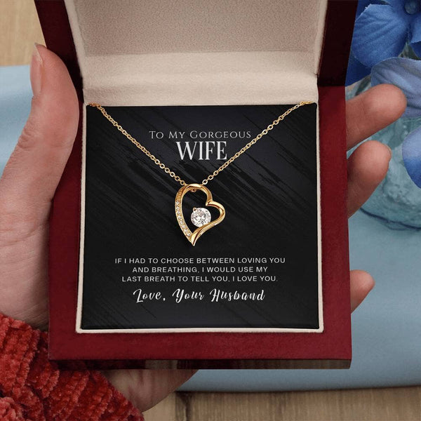 Breathless Love Necklace: A Timeless Tribute to Your Eternal Bond Jewelry/ForeverLove ShineOn Fulfillment 18k Yellow Gold Finish Luxury Box 