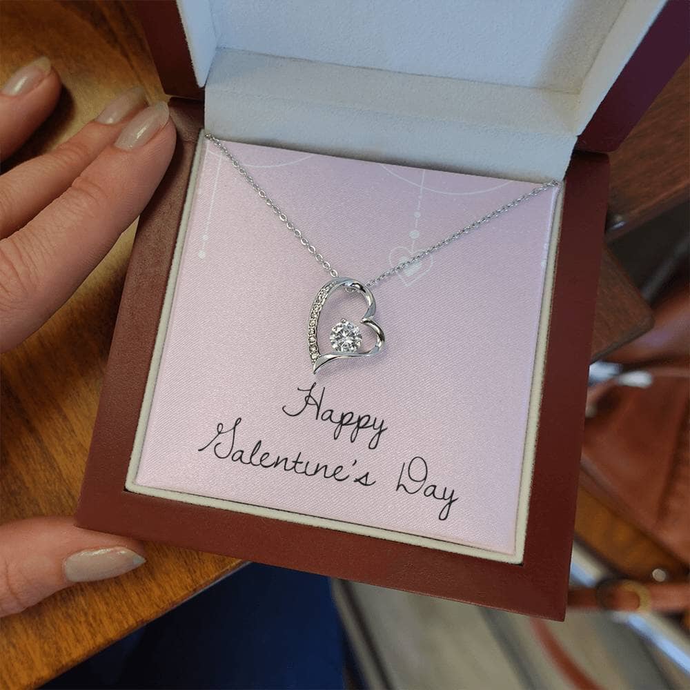 Cherished Embrace: The Forever Love Necklace - A Timeless Valentine's Gesture Jewelry/ForeverLove ShineOn Fulfillment 14k White Gold Finish Luxury Box 