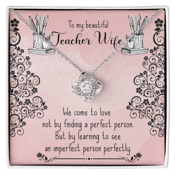 Cherished Love Knot Necklace: A Symbol of Everlasting Love and Perfect Imperfection for Your Beloved Teacher Wife Jewelry/LoveKnot ShineOn Fulfillment 