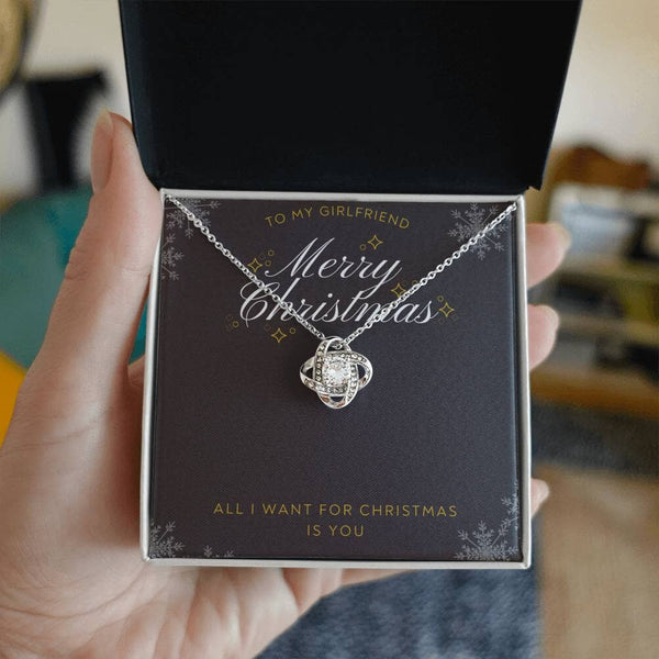 Cherished Love Knot Necklace: A Timeless Christmas Symbol of Your Unbreakable Bond Jewelry/LoveKnot ShineOn Fulfillment 14K White Gold Finish Standard Box 