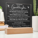 Cherished Moments: Granddaughter's LED Acrylic Love Plaque Acrylic/Square ShineOn Fulfillment 