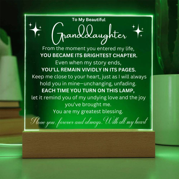 Cherished Moments: Granddaughter's LED Acrylic Love Plaque Acrylic/Square ShineOn Fulfillment Acrylic Square with LED Base 