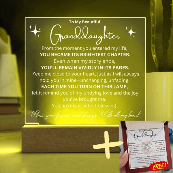 Cherished Moments: Granddaughter's LED Acrylic Love Plaque + LoveKnot Perfect Bundle Jewelry ShineOn Fulfillment 