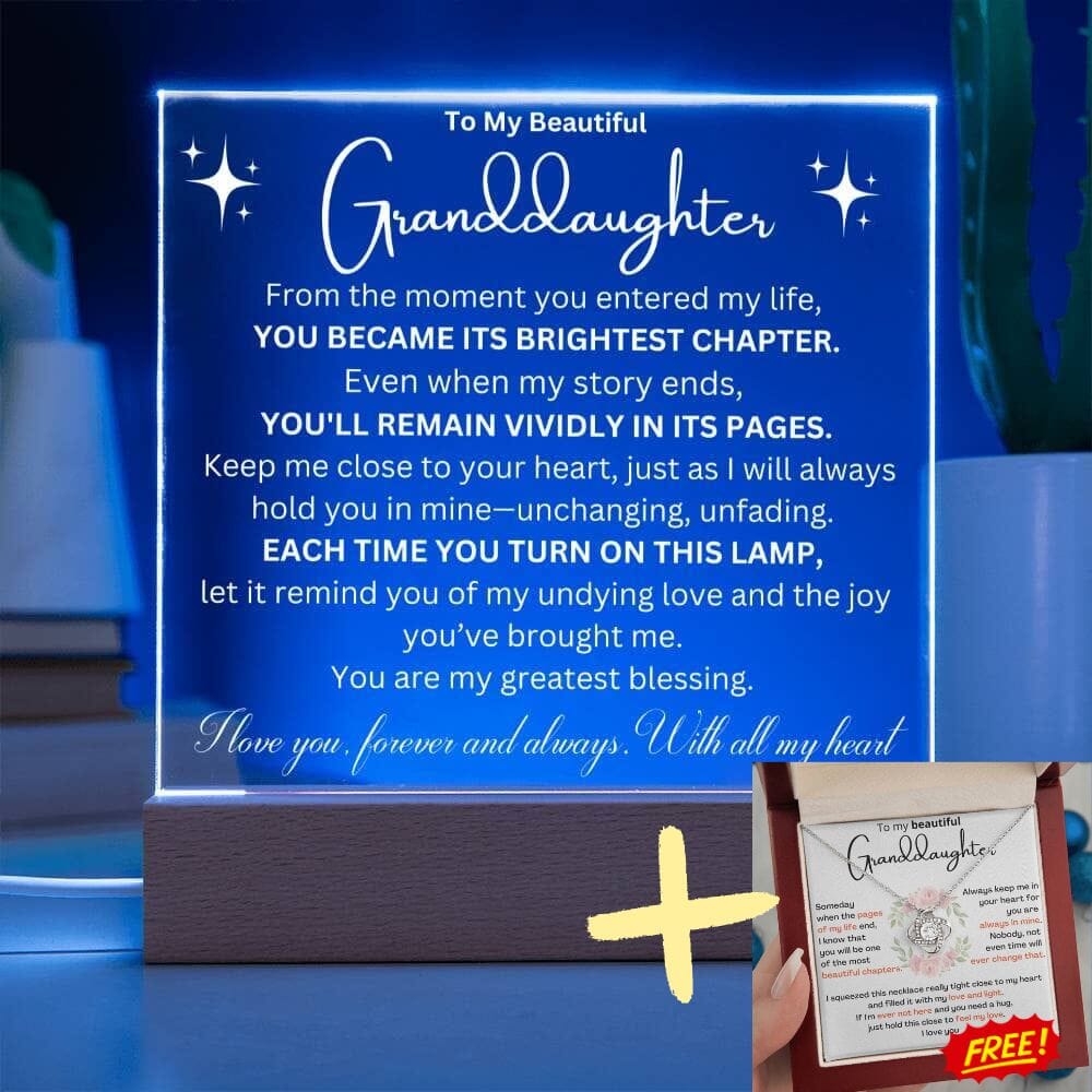 Cherished Moments: Granddaughter's LED Acrylic Love Plaque + LoveKnot Perfect Bundle Jewelry ShineOn Fulfillment 