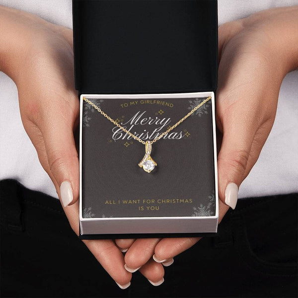 Cherished Moments Necklace: A Sparkling Christmas Love Story for Your Girlfriend Jewelry/AlluringBeauty ShineOn Fulfillment 18K Yellow Gold Finish Standard Box 