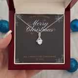 Cherished Moments Necklace: A Sparkling Christmas Love Story for Your Girlfriend Jewelry/AlluringBeauty ShineOn Fulfillment White Gold Finish Luxury Box 