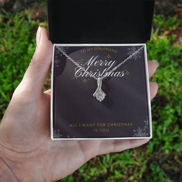 Cherished Moments Necklace: A Sparkling Christmas Love Story for Your Girlfriend Jewelry/AlluringBeauty ShineOn Fulfillment White Gold Finish Standard Box 