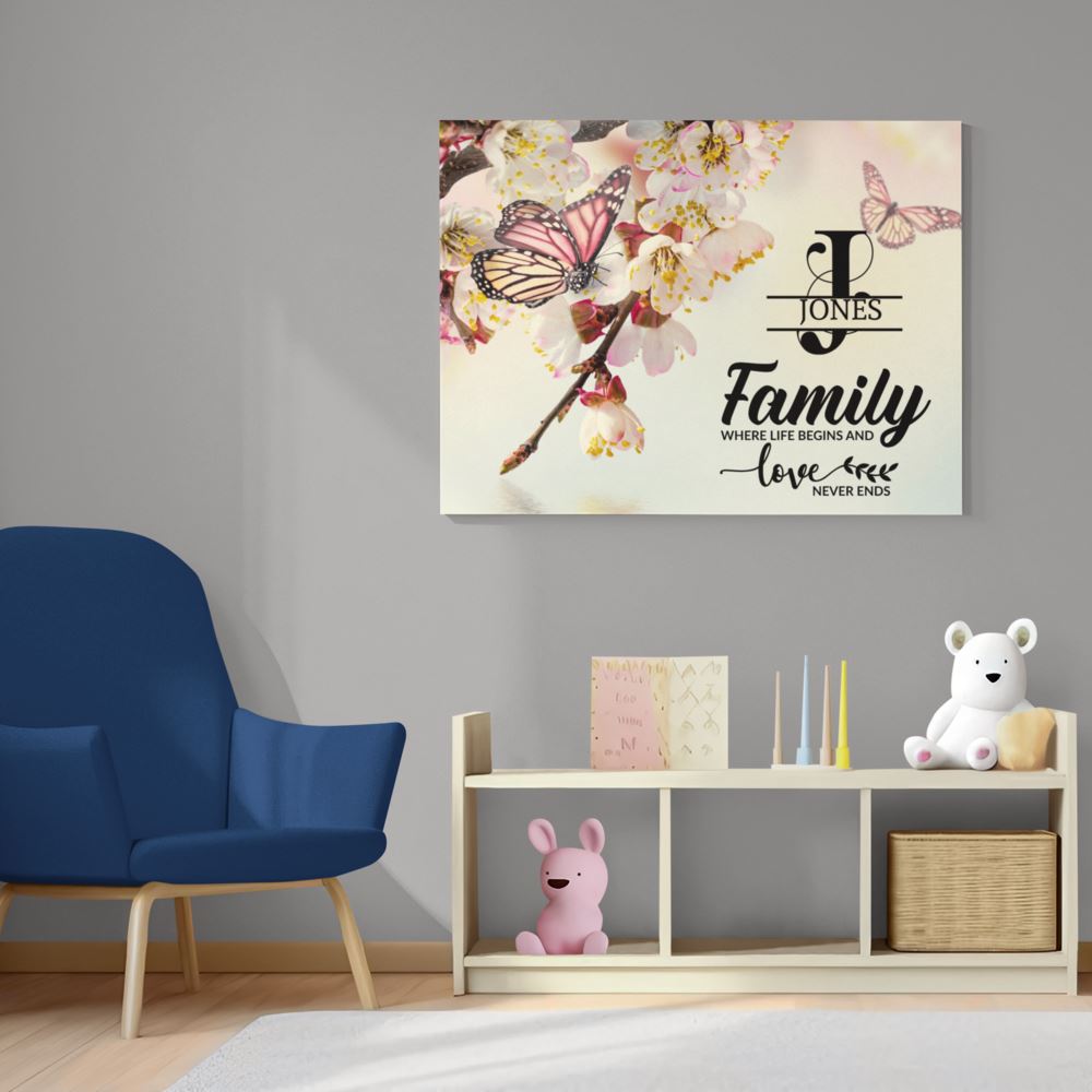 Custom Family Legacy Canvas: "Family – Where Life Begins and Love Never Ends" Canvas CustomCat 