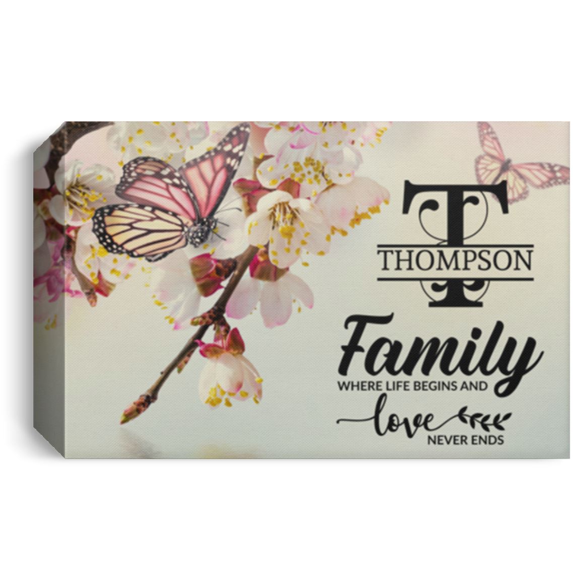 Custom Family Legacy Canvas: "Family – Where Life Begins and Love Never Ends" Canvas CustomCat 