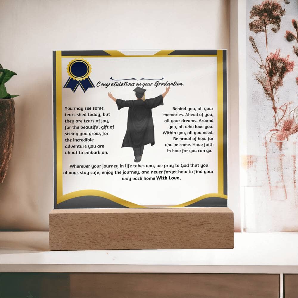 Custom Shiny Acrylic Plaque for Graduation: The Unforgettable and Exclusive Keepsake. Acrylic/Square ShineOn Fulfillment 