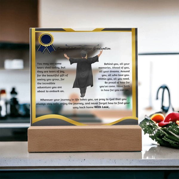 Custom Shiny Acrylic Plaque for Graduation: The Unforgettable and Exclusive Keepsake. Acrylic/Square ShineOn Fulfillment 