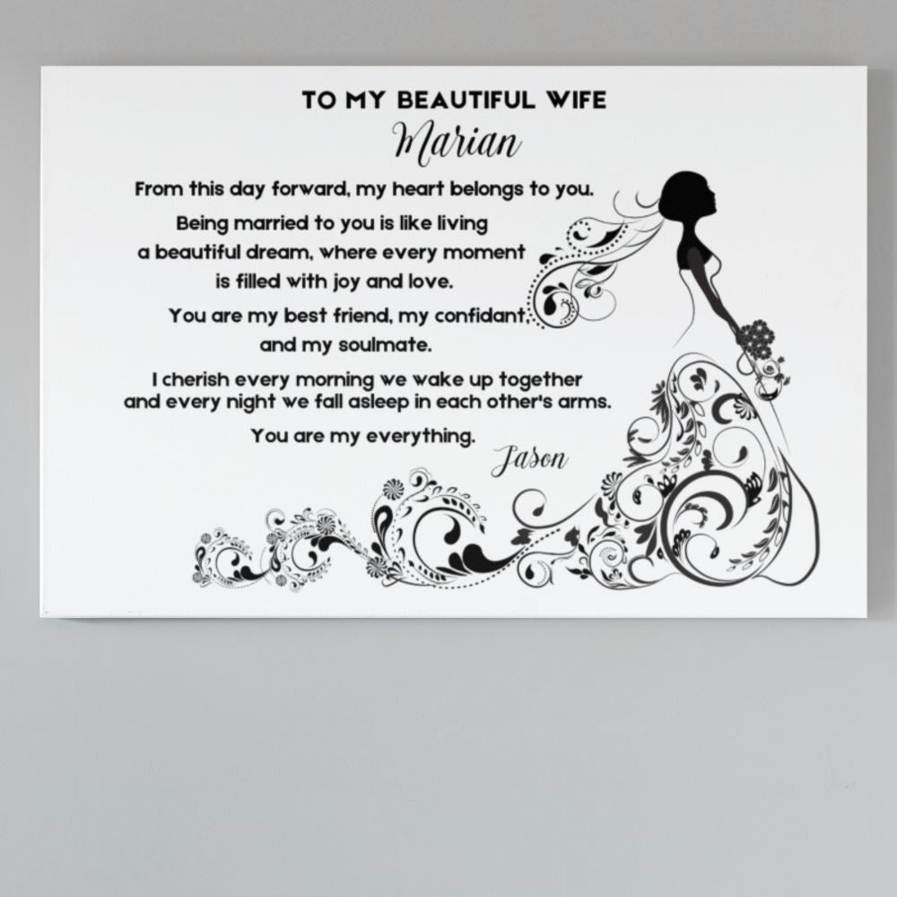 Customized Wedding Canvas for the New Wife - A Timeless and Personal Gift customcat 