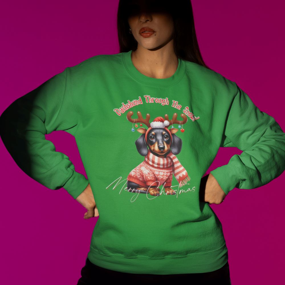 Dachshund through the snow fashion sweater