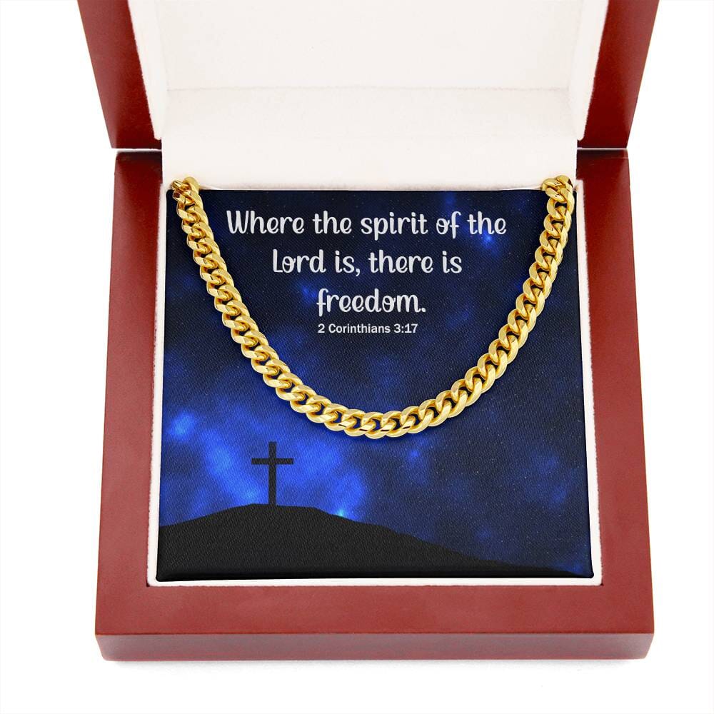 Divine Elegance: Cuban Link Chain Necklace with Inspirational Scripture Message Jewelry/Cubanlink ShineOn Fulfillment 