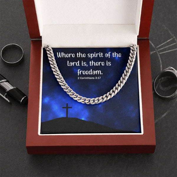 Divine Elegance: Cuban Link Chain Necklace with Inspirational Scripture Message Jewelry/Cubanlink ShineOn Fulfillment 