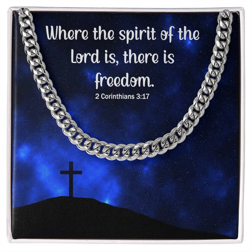 Divine Elegance: Cuban Link Chain Necklace with Inspirational Scripture Message Jewelry/Cubanlink ShineOn Fulfillment 