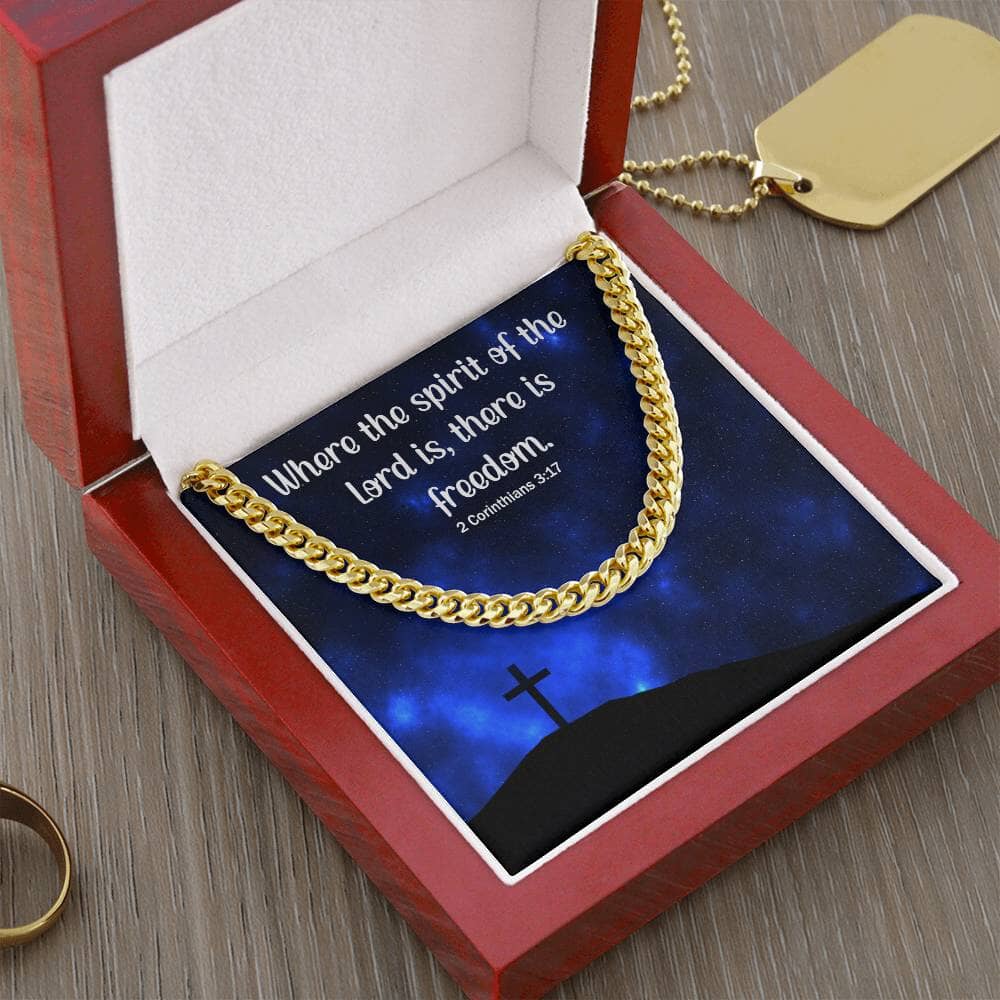 Divine Elegance: Cuban Link Chain Necklace with Inspirational Scripture Message Jewelry/Cubanlink ShineOn Fulfillment 