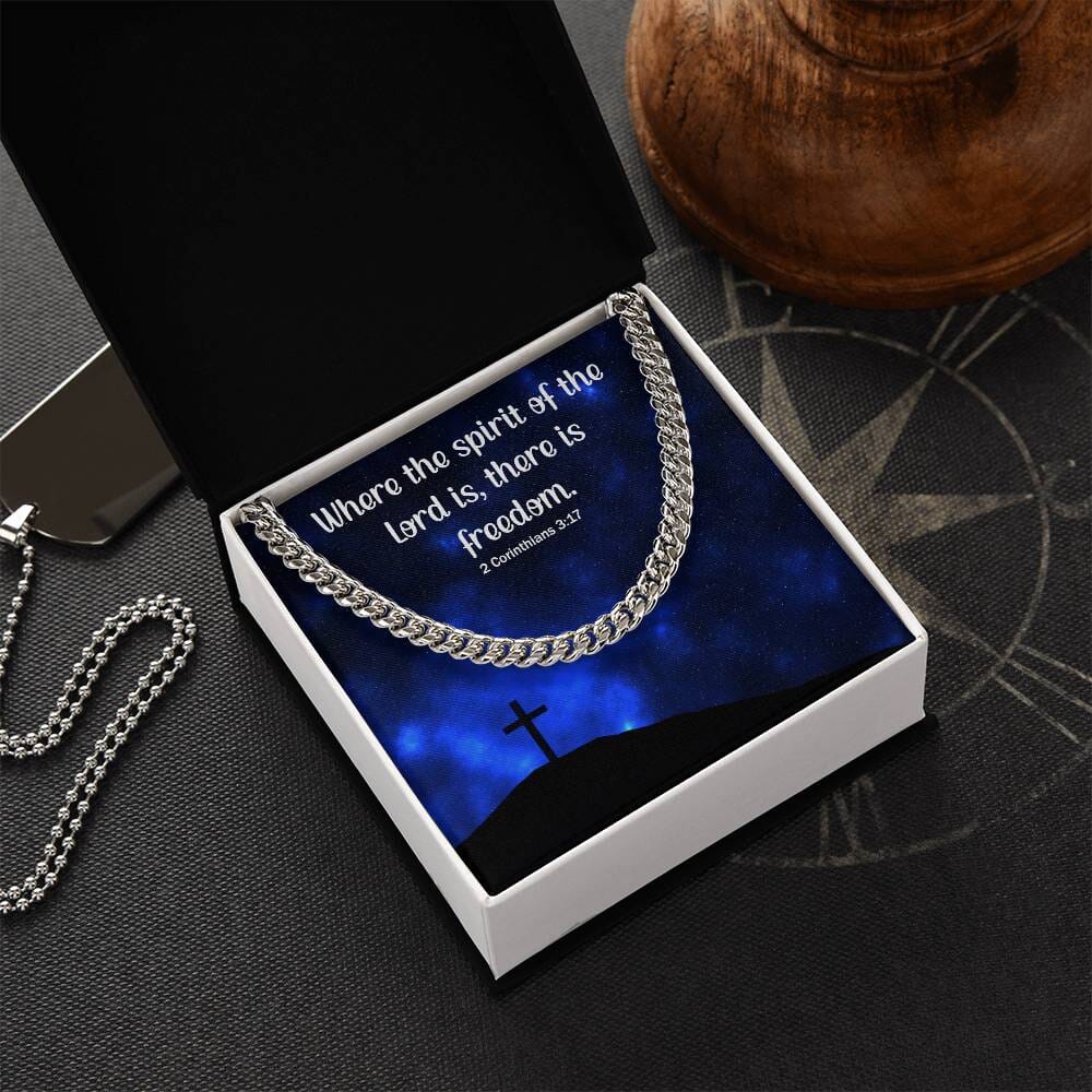 Divine Elegance: Cuban Link Chain Necklace with Inspirational Scripture Message Jewelry/Cubanlink ShineOn Fulfillment 