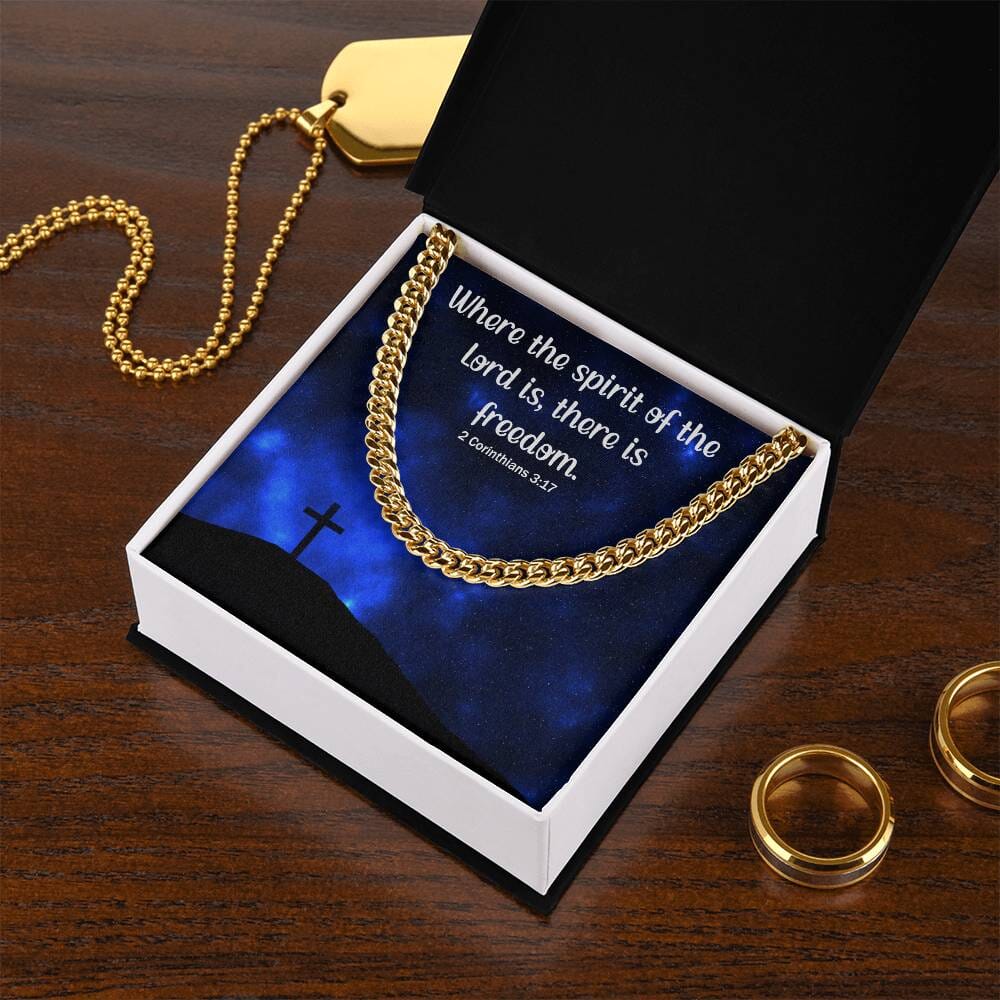 Divine Elegance: Cuban Link Chain Necklace with Inspirational Scripture Message Jewelry/Cubanlink ShineOn Fulfillment 