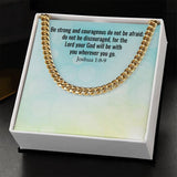 Divine Strength Cuban Link Necklace: A Symbol of Faith and Courage Jewelry/Cubanlink ShineOn Fulfillment 14K Yellow Gold Finish Standard Box 