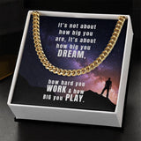 Dream Boldly, Shine Brightly: The Empowerment Cuban Link Chain Necklace Jewelry/Cubanlink ShineOn Fulfillment 14K Yellow Gold Finish Standard Box 