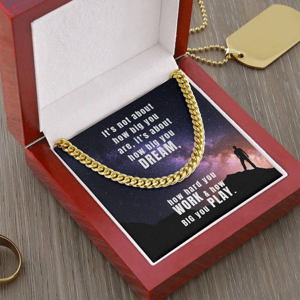 Dream Boldly, Shine Brightly: The Empowerment Cuban Link Chain Necklace Jewelry/Cubanlink ShineOn Fulfillment 