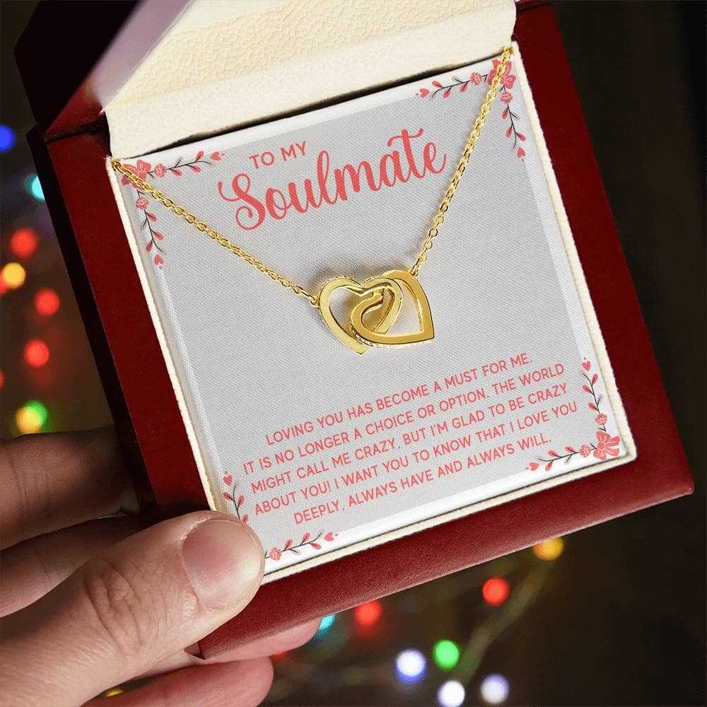 Embrace of Eternity: Interlocking Hearts Necklace - A Symbol of Undying Love Jewelry/InterlockingHearts ShineOn Fulfillment 18K Yellow Gold Finish Luxury Box 