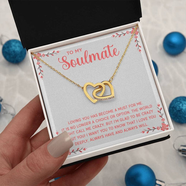 Embrace of Eternity: Interlocking Hearts Necklace - A Symbol of Undying Love Jewelry/InterlockingHearts ShineOn Fulfillment 18K Yellow Gold Finish Standard Box 