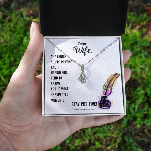 Embrace of Eternity: The Alluring Beauty Necklace - A Symbol of Unending Love for Your Wife Jewelry/AlluringBeauty ShineOn Fulfillment White Gold Finish Standard Box 