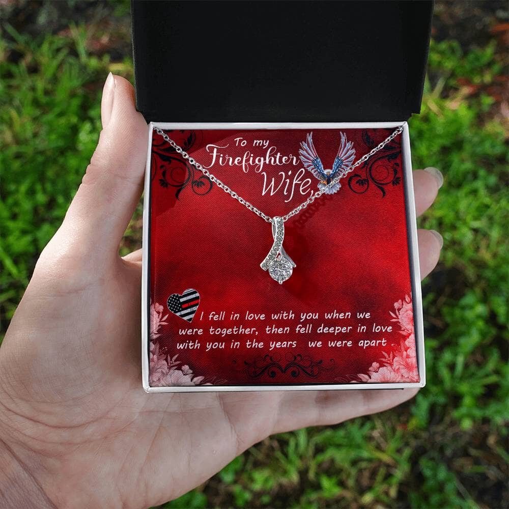 Embrace of Valor: The Alluring Beauty Necklace for the Firefighter's Wife Jewelry/AlluringBeauty ShineOn Fulfillment White Gold Finish Standard Box 