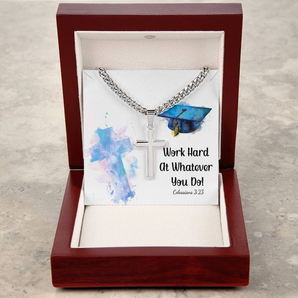 Empowered Faith: Artisan Cross Necklace with Inspirational
