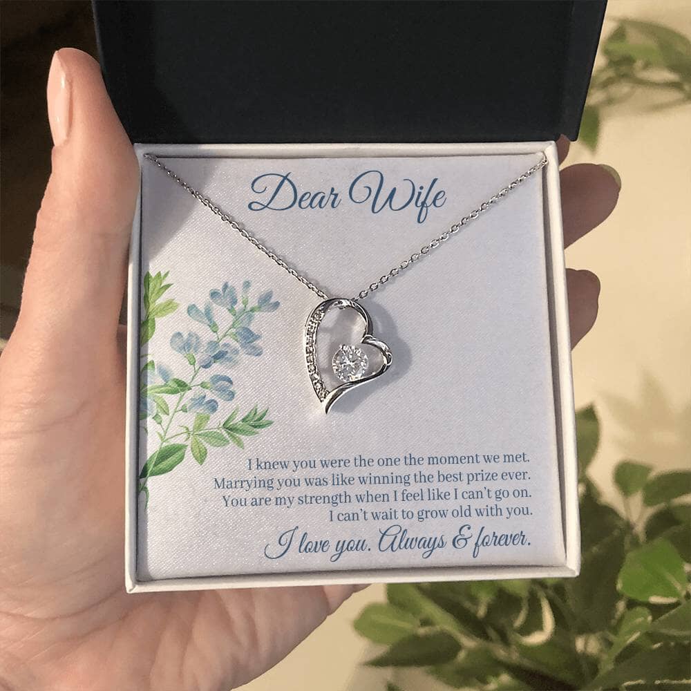 Enchanted Heart: The Forever Love Necklace - A Symbol of Eternal Devotion Jewelry/ForeverLove ShineOn Fulfillment 14k White Gold Finish Standard Box 