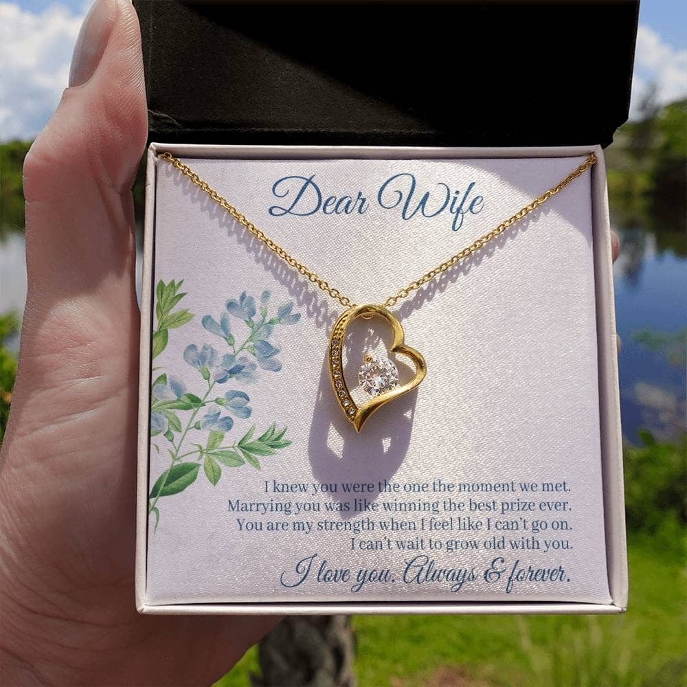 Enchanted Heart: The Forever Love Necklace - A Symbol of Eternal Devotion Jewelry/ForeverLove ShineOn Fulfillment 18k Yellow Gold Finish Standard Box 