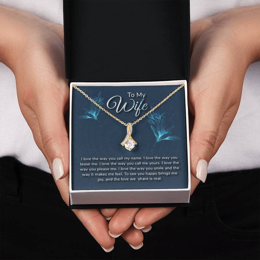 Enchanted Love Ribbon Necklace - A Dazzling Symbol of Everlasting Affection Jewelry/AlluringBeauty ShineOn Fulfillment 18K Yellow Gold Finish Standard Box 