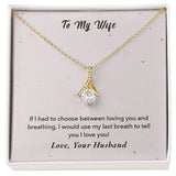 Enchanted Love Ribbon Necklace: A Timeless Token of Unending Affection Jewelry/AlluringBeauty ShineOn Fulfillment 